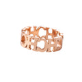 Anillo de acero inoxidable calado con letras para hombre y mujer, joyería de alta calidad