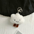 Lindo llavero de pareja con colgante de nube blanca de peluche