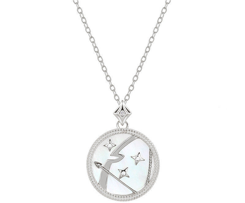Sterling Silver Zodiac White Shell Necklace