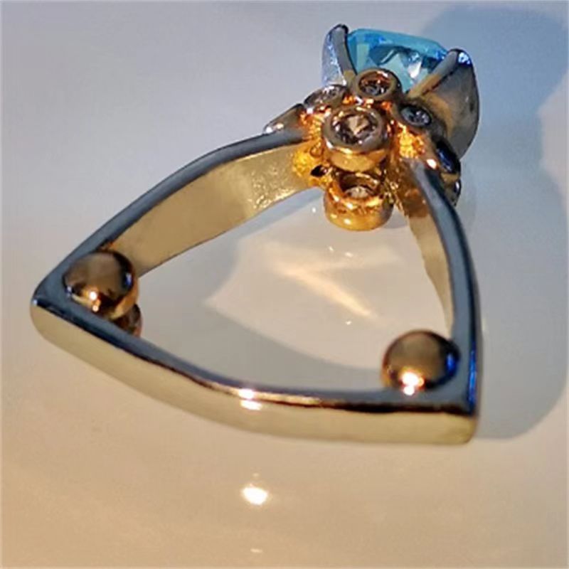 Mode Galvanisierte Zweifarbige Blaue Diamant Zirkon Schmuck