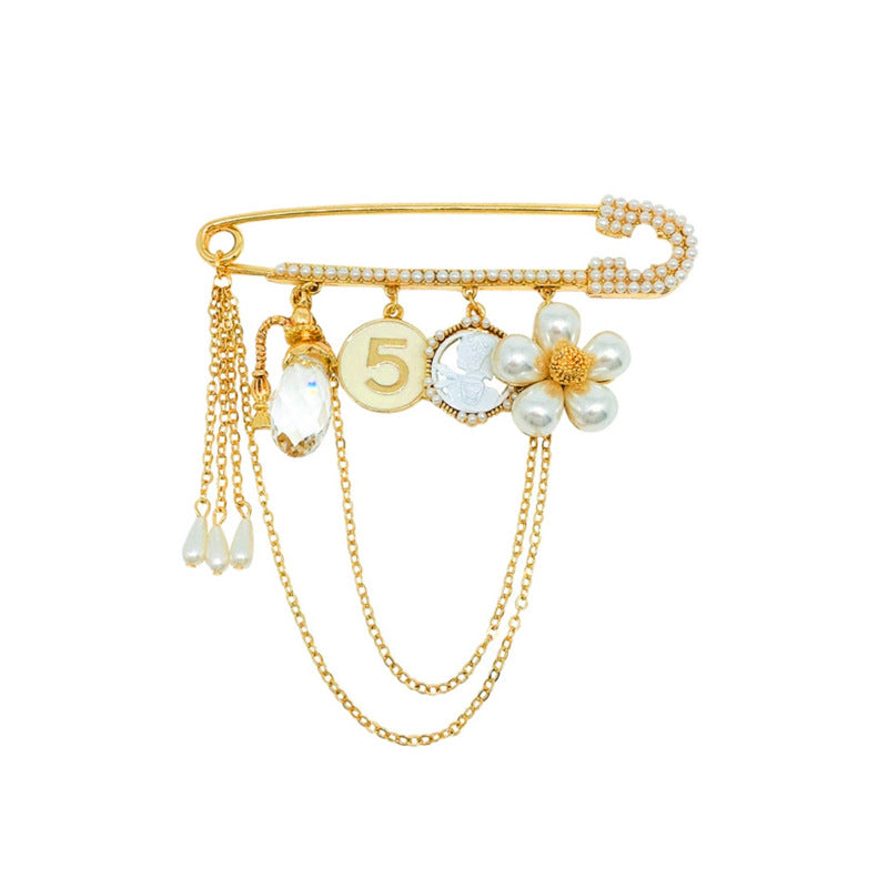 Perlenbrosche weibliche Nadel feste Kleider Accessoires Temperament