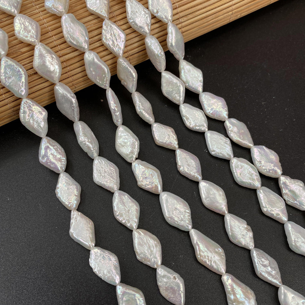 Cuentas de perlas naturales de agua dulce con forma de diamante