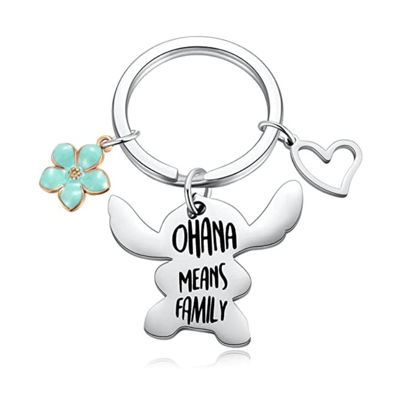 OHANA Means Family Halskette Edelstahl Schlüsselanhänger Anhänger