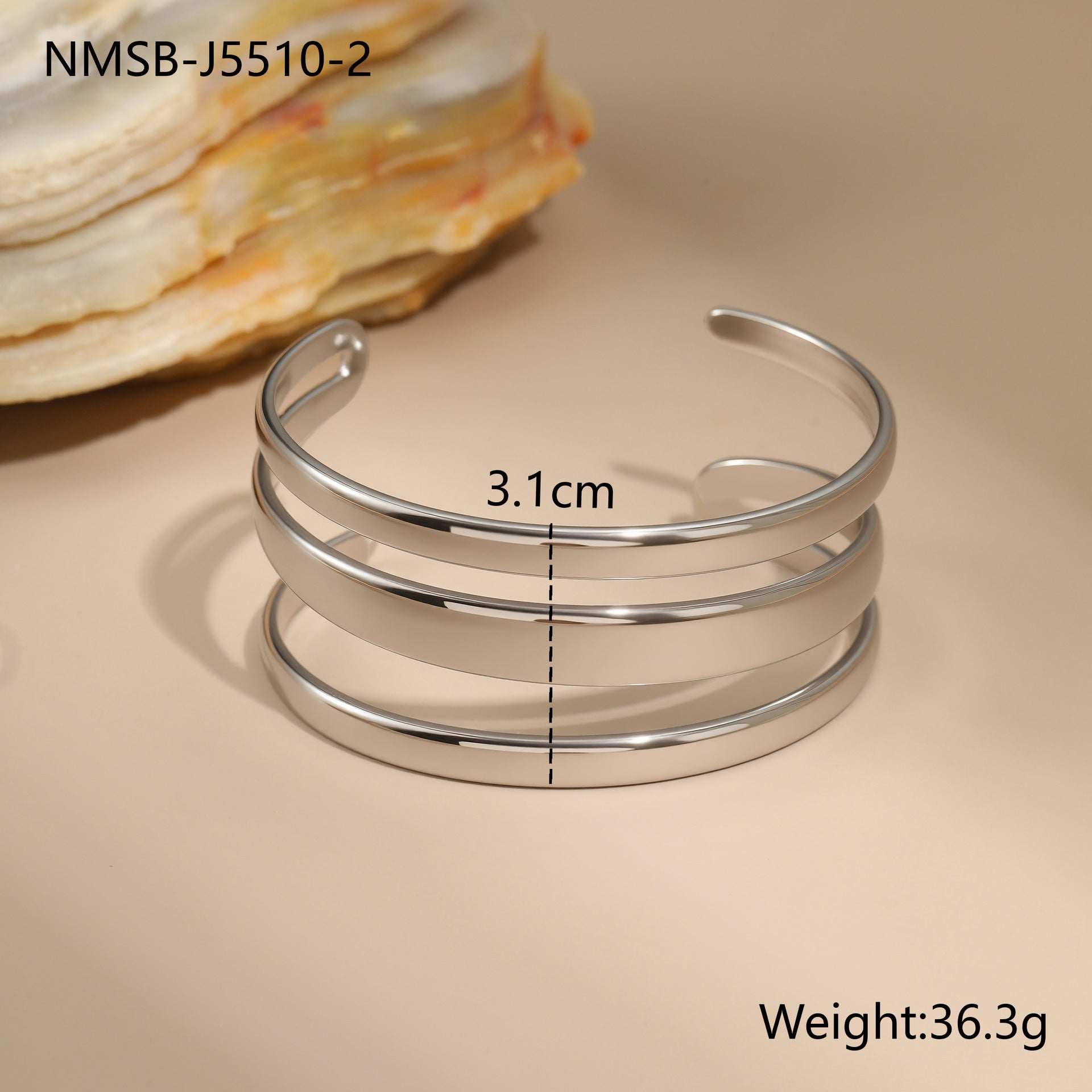 Pulsera de acero inoxidable de apertura sencilla