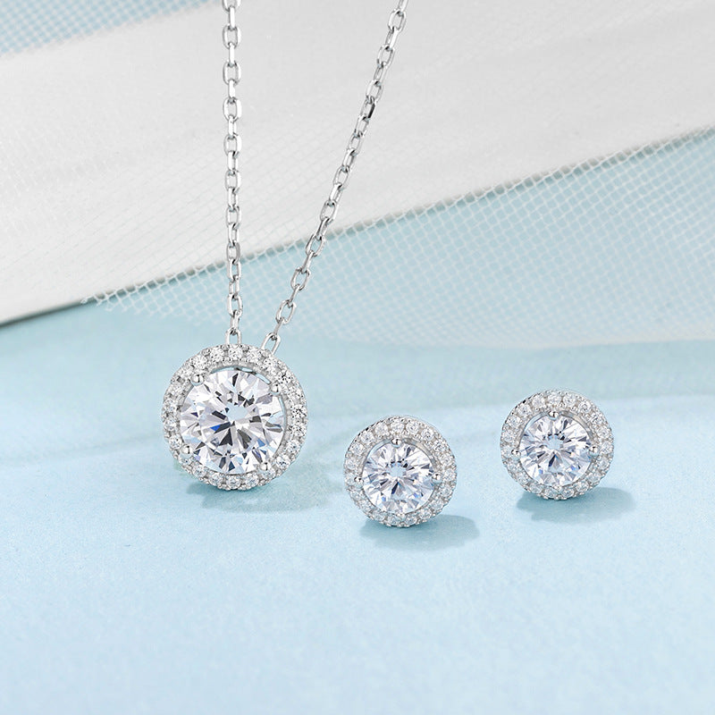 Schmuckset aus 925er Sterlingsilber mit Moissanit