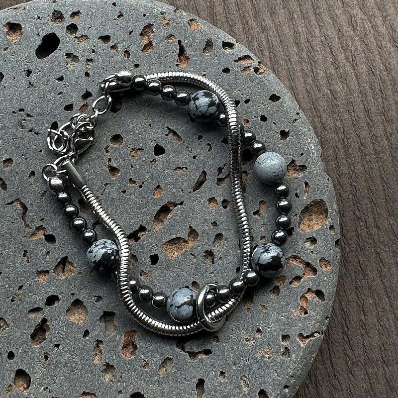 Double-layer Stainless Steel Snake Chain Original Design Men's Bracelet