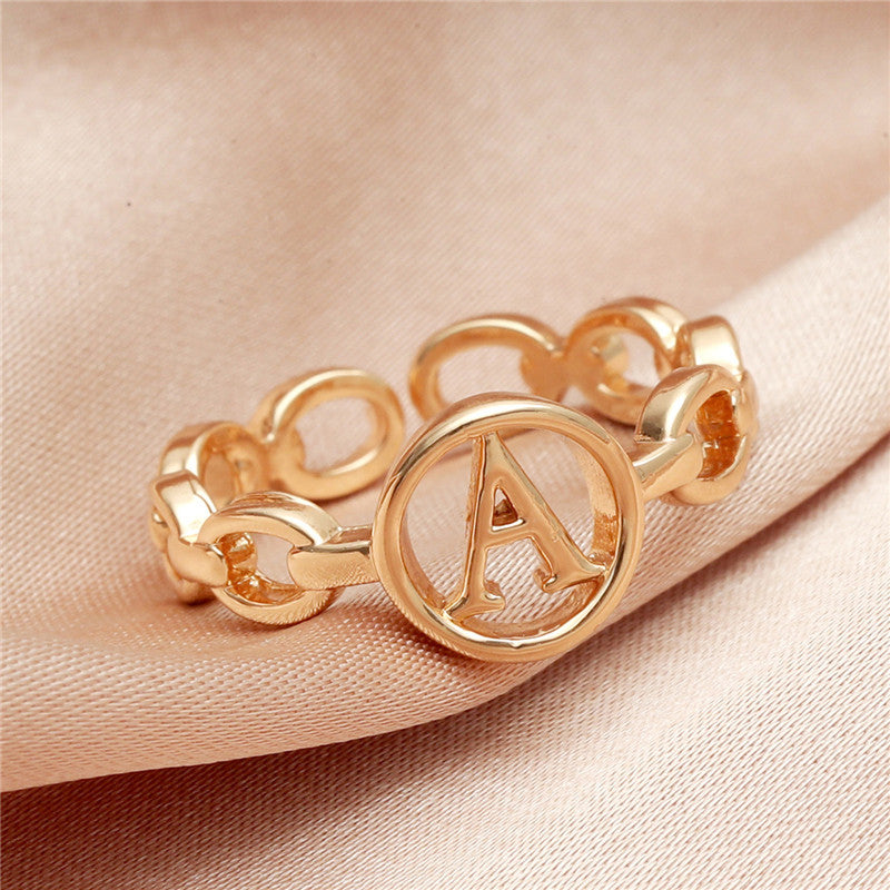 Modeschmuck Retro Hohl Metall Kupfer plattiert Geometrischer Ring