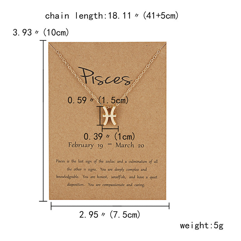 12 Constellation Zodiac Sign Necklaces Chokers For Women Girls