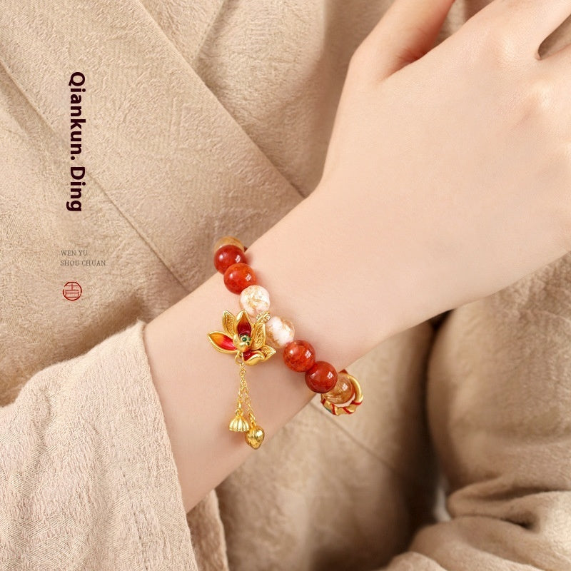 Ring Dragon Scale Flower Agate Bracelet