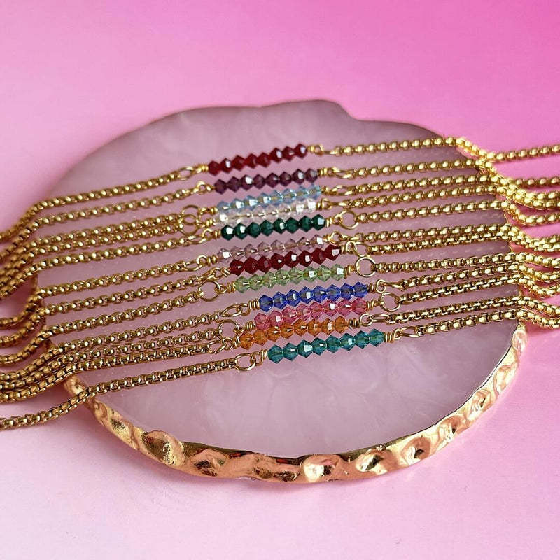 Europäische und amerikanische Perlenarmbänder mit zwölf Geburtssteinen, weibliche Farbe, 12 Geburtssteine
