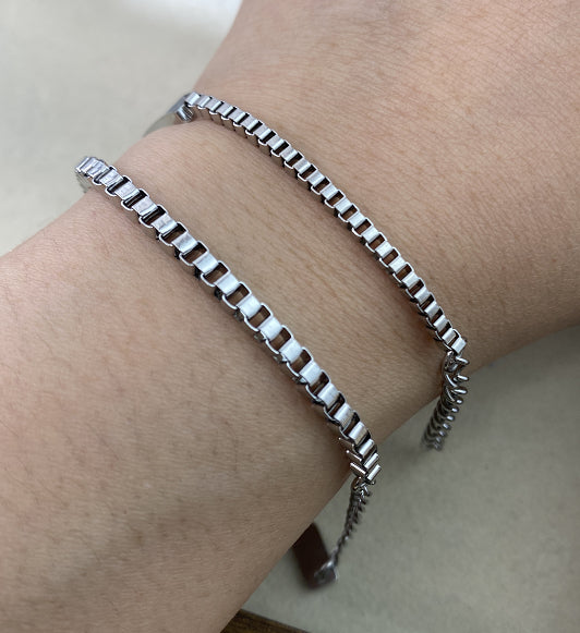 Stainless Steel Box Chain Simple Niche All-in-one Men's Bracelet