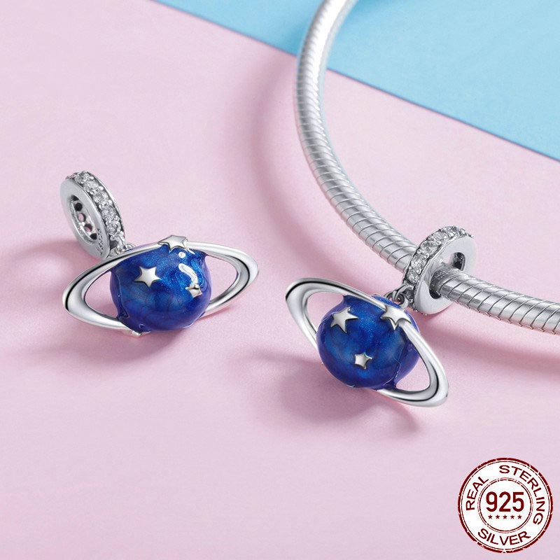 Fashion Blue Planet 925 Silver Pendant