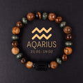 Twelve Constellation Couple Bracelet Tigereye Handmade Bracelet Shooter