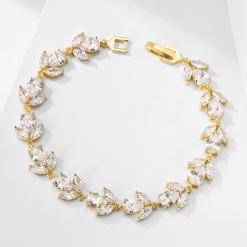 Neues Nischendesign Wassertropfen Pferdeauge Zirkon Armband