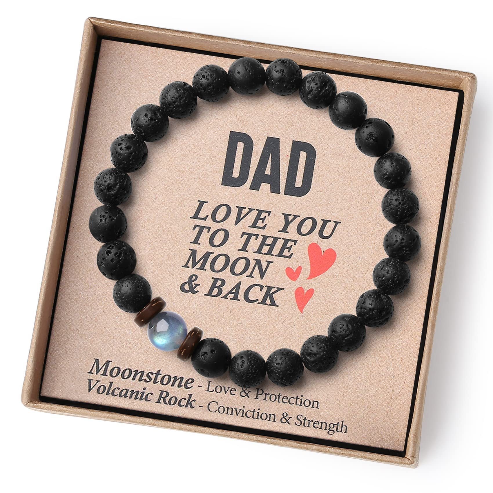 Pulsera de Piedra Volcánica Para Mi Hijo Cordón Elástico
