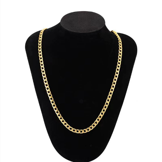 Hip Hop Rapper Chain 3mm gold Silver nakelace for Men
