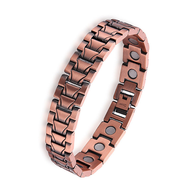 Retro Red Copper Men's Magnetic Therapy Bracelet