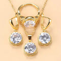 Neue Ohrringe Ringe Halsketten dreiteiliges Schmuckset
