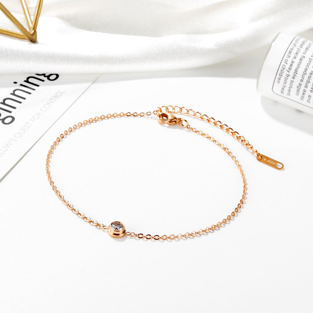 Hochwertiges einzelnes Diamantarmband für Damen, 18K Gold, schlichter kalter Stil