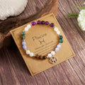 Pulsera de amatista con cuentas y doce constelaciones