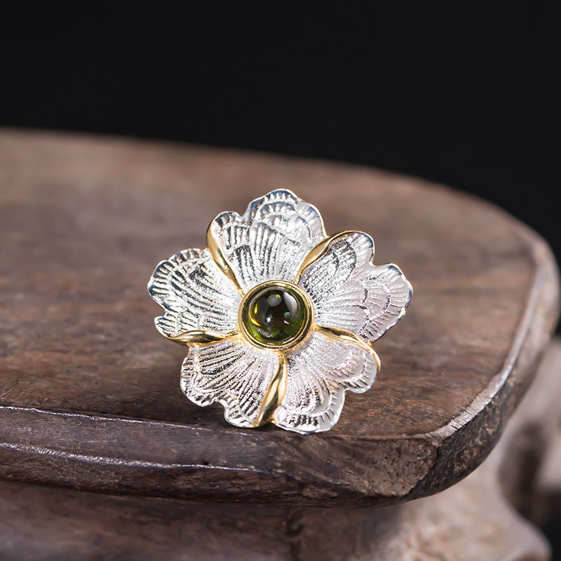 Turmalin Lotus Brosche High-End Weiblichkeit Herrenanzug Corsage Accessoires