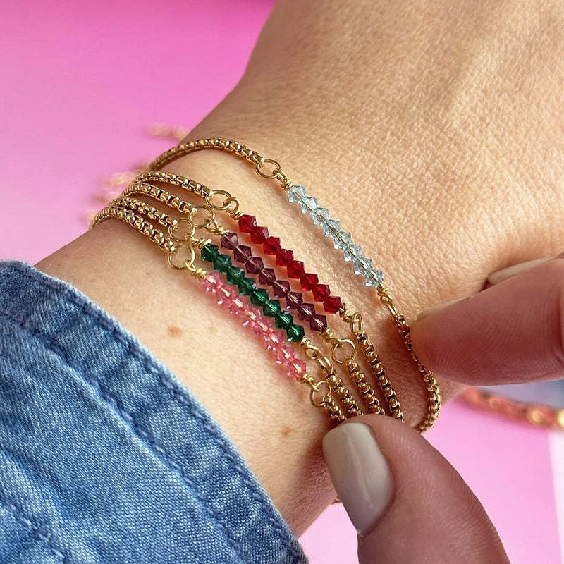 European And American Twelve Birthstone Beaded Bracelet Female Color 12 Birthstones