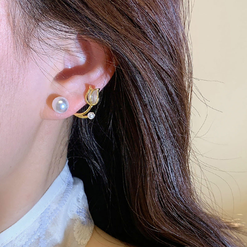 Ohrstecker aus Sterlingsilber mit Tulpenmotiv für Damen