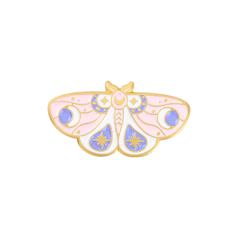 Broche de pintura con forma de mariposa y polilla con goteo de aceite creativo