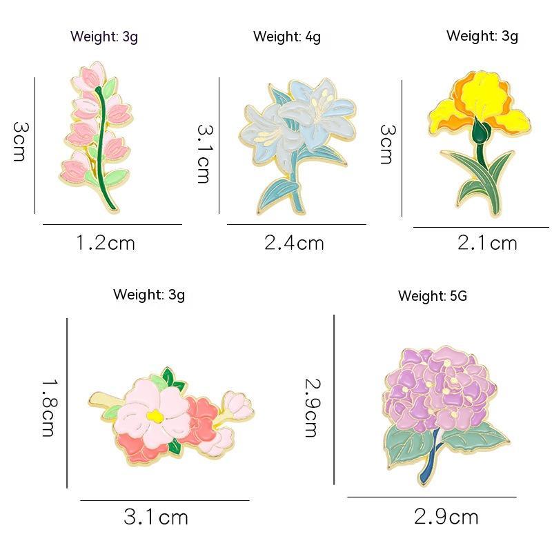 Lilien-Veilchen-Blumen-Serie Brosche