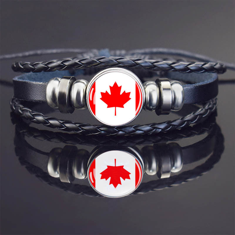 World Flag Bracelet Woven Twisted