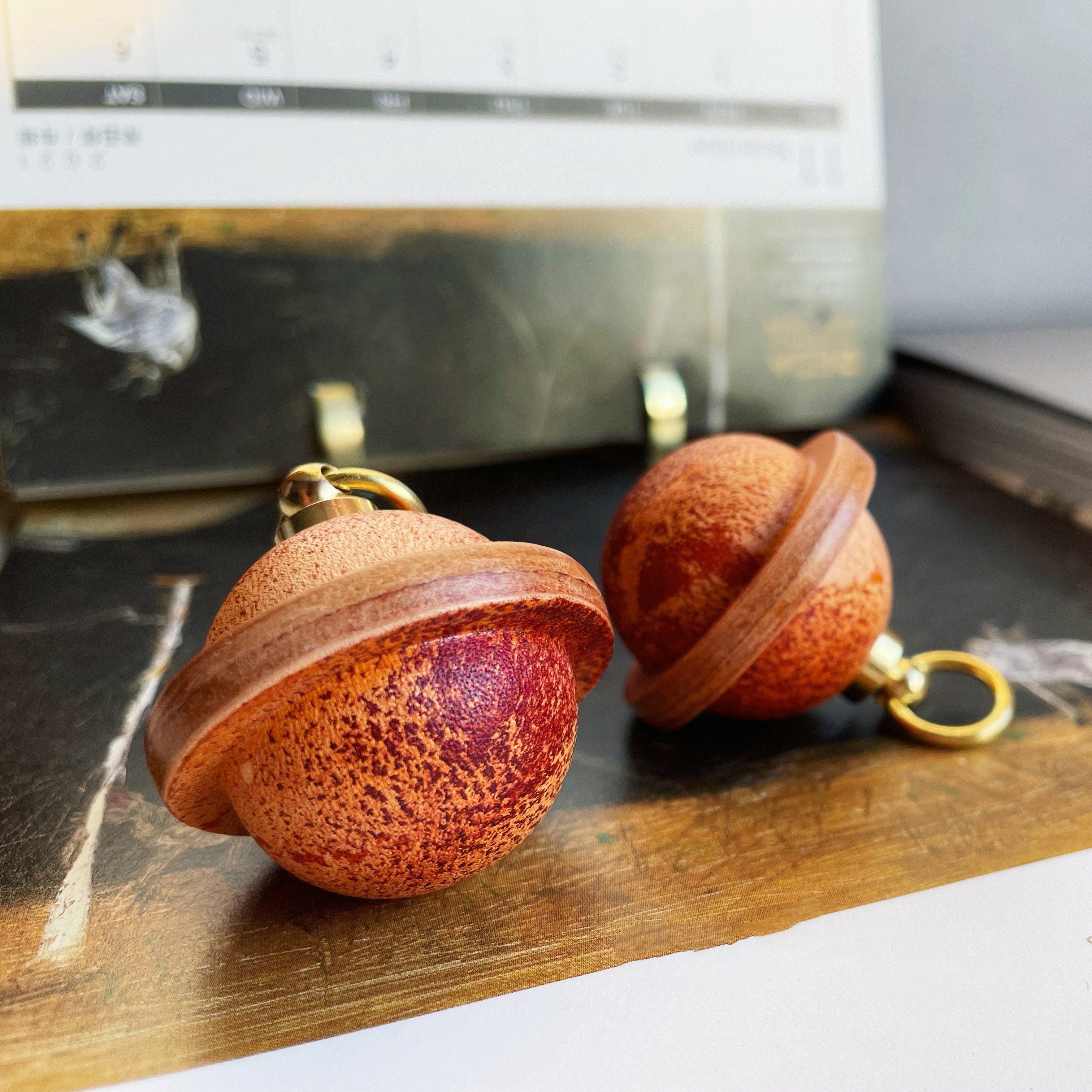 Login Planet Handmade Leather Car Keychain Ring Bell