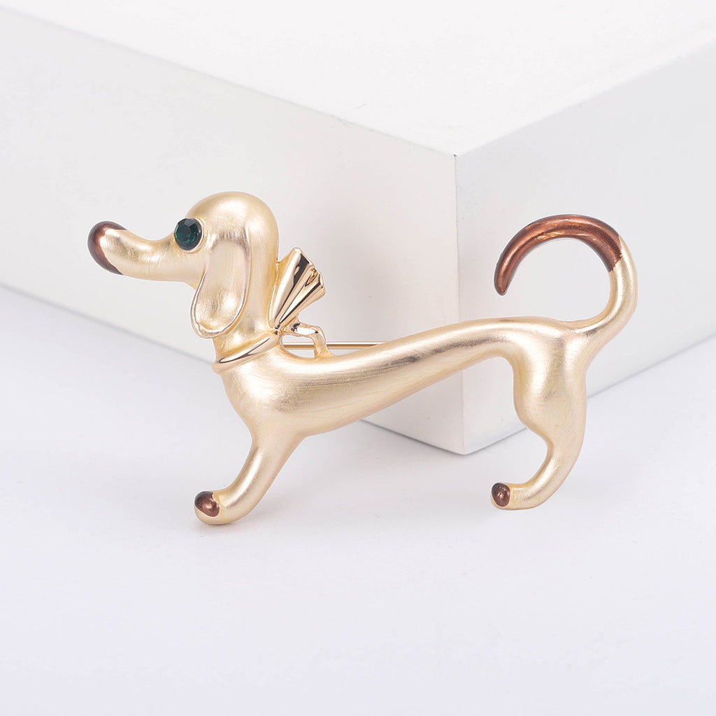 Niedliche tropfende Ölwursthund-Tiermotiv-Anstecknadel im einfachen Stil, Brosche, Ornament