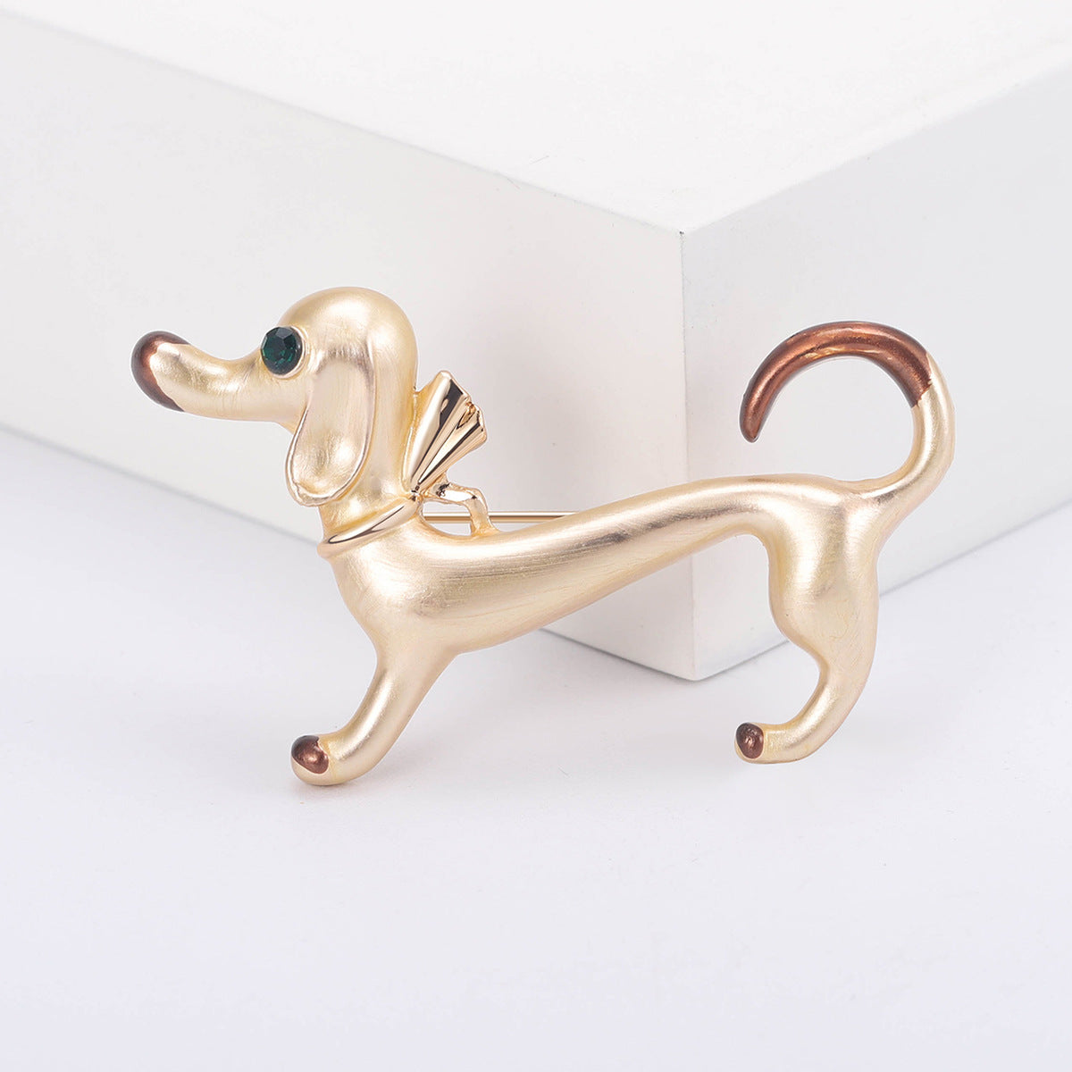 Niedliche tropfende Ölwursthund-Tiermotiv-Anstecknadel im einfachen Stil, Brosche, Ornament