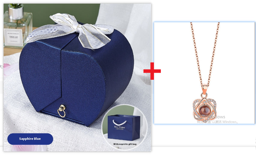 Apfelrose Schmuckschatulle Halskette Ring Ornament Für Freunde Weihnachten Valentinstag