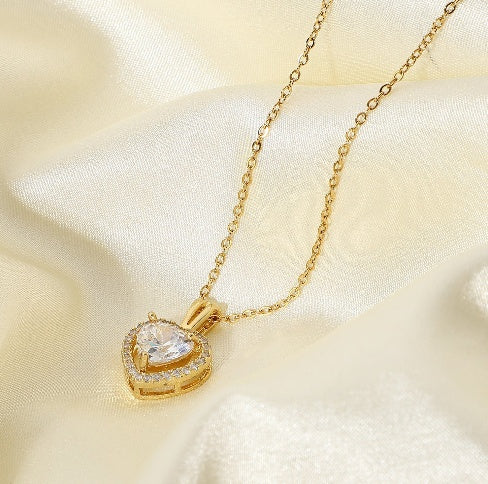 Exquisiter Damen-Hochzeitsschmuck Edelstahl Gold