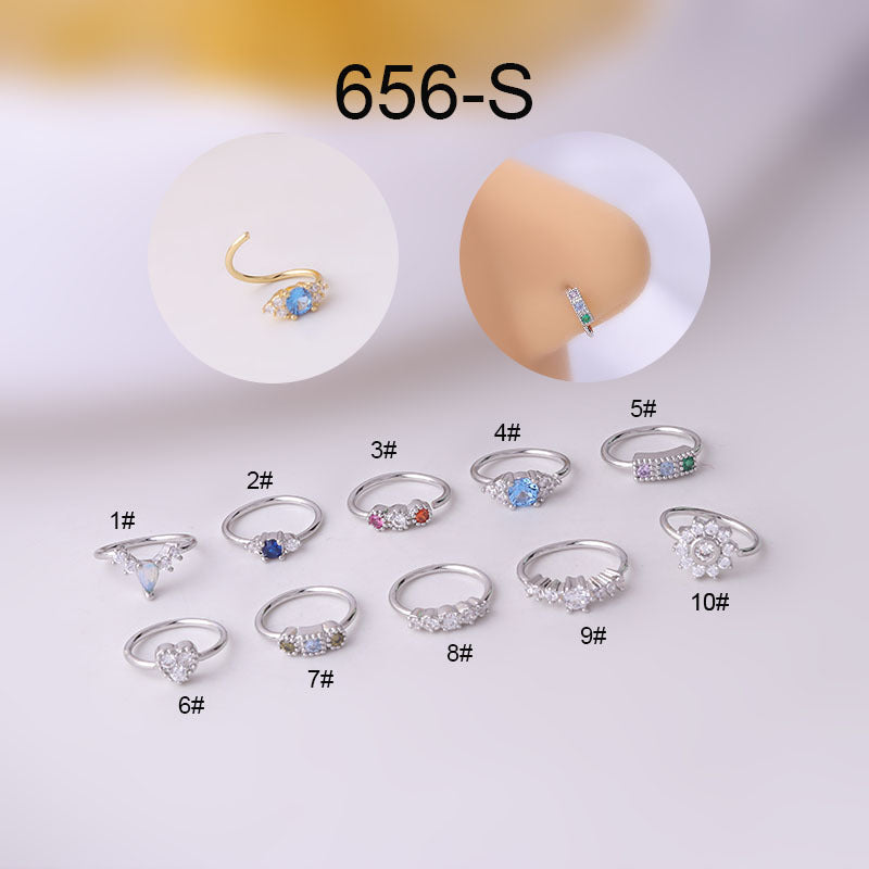 Anillos de nariz de circonita de colores en Europa y América