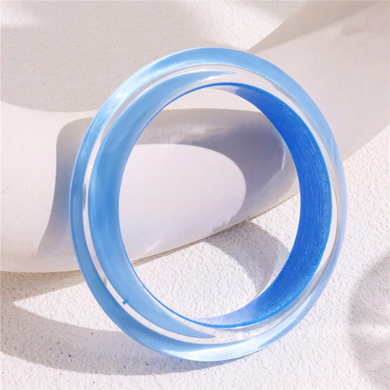 Colorful Acrylic Bracelet Irregular Round Resin Bracelet