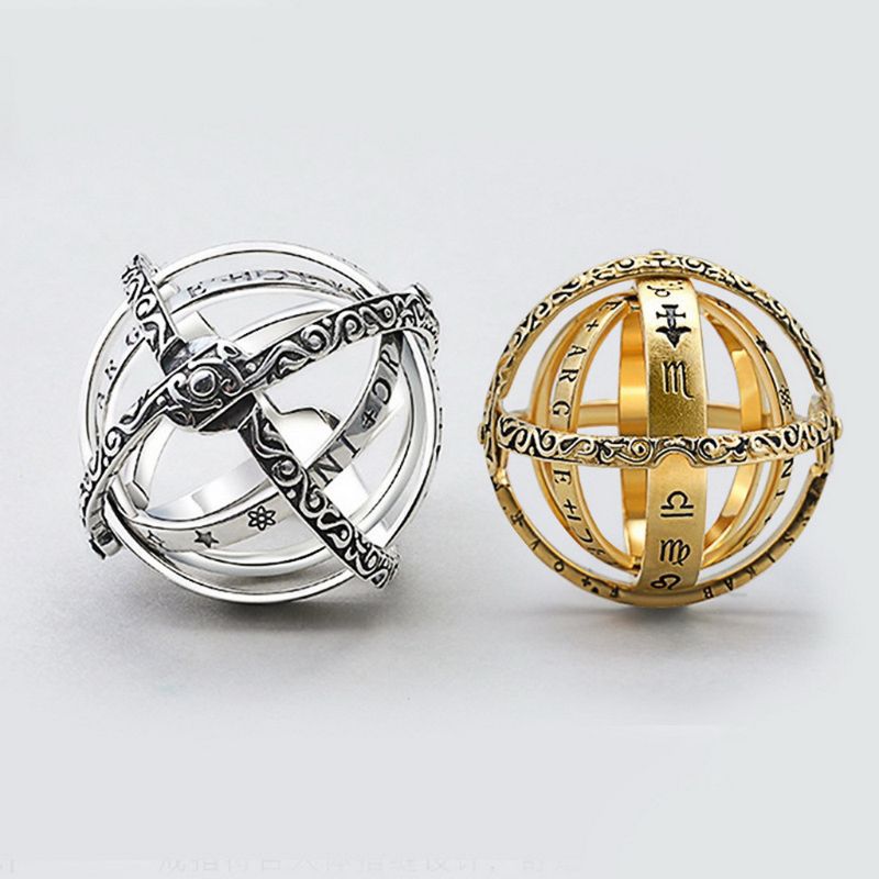 Kugelförmiger umgeklappter und verformter Universums-Ring-Schmuck