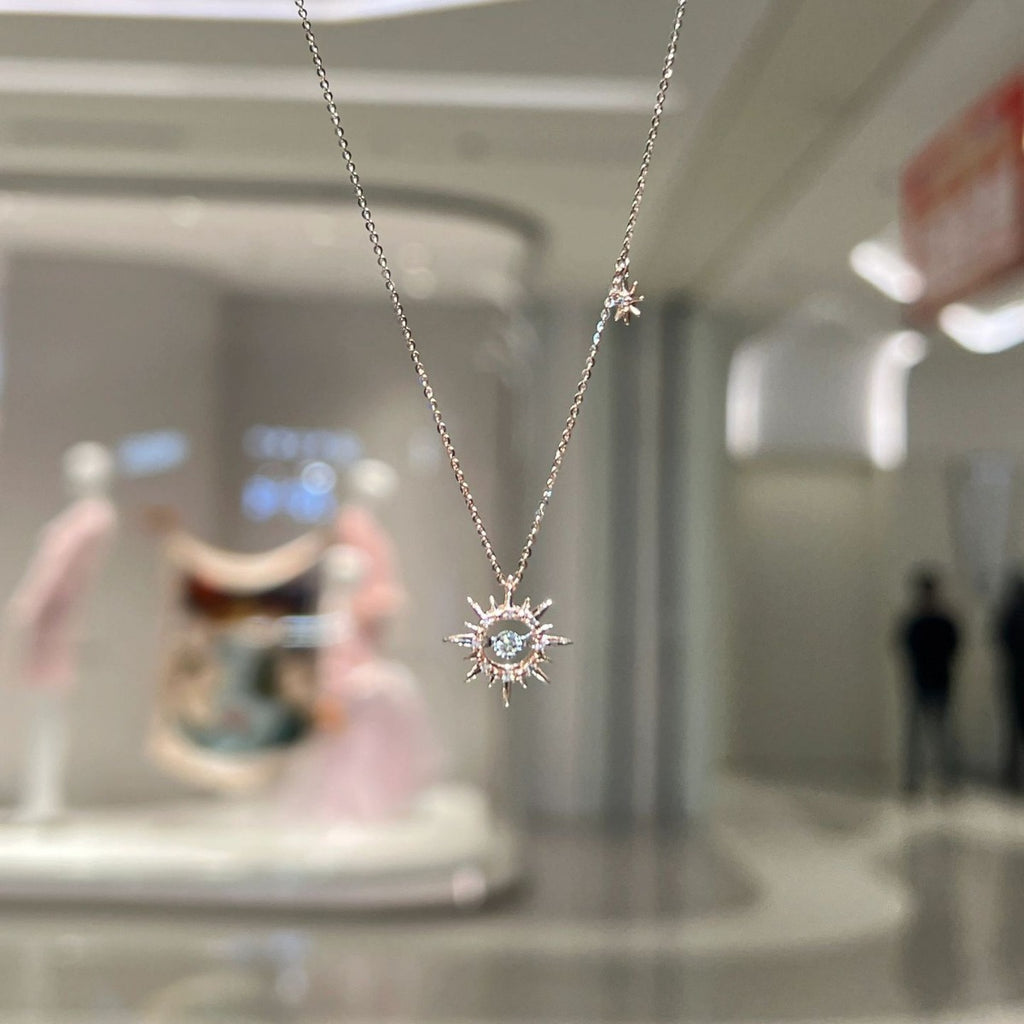S925 Sterling Silver Special-interest Design Vintage Sun Pendant